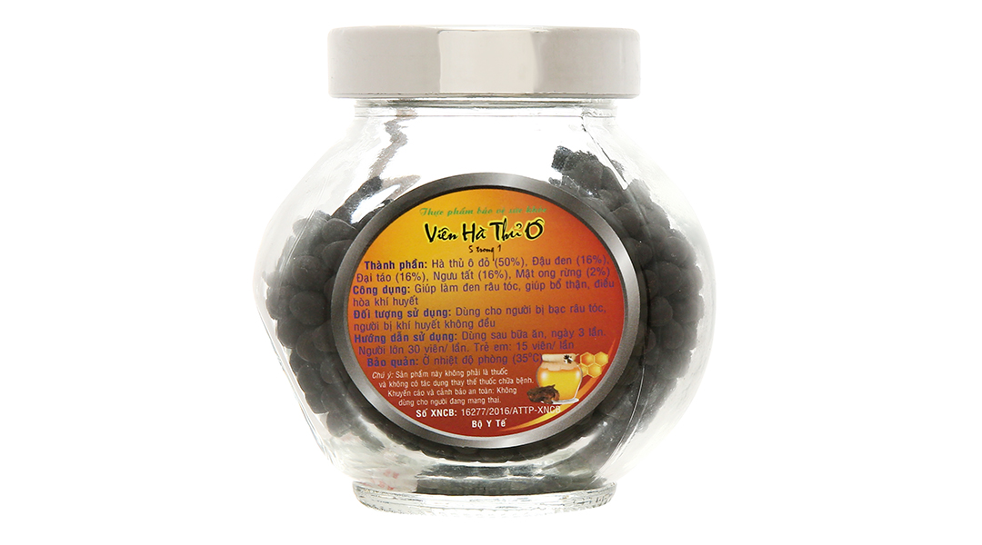 Viên Hà Thủ Ô 5 trong 1 bổ thận, làm đen râu tóc lọ 120g