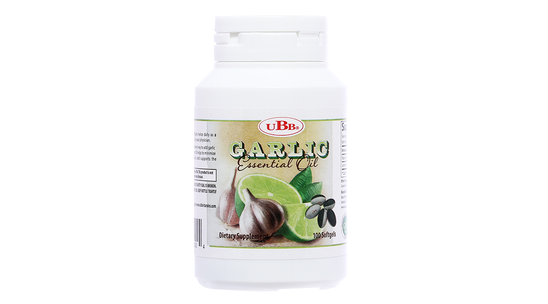 UBB Garlic Essential Oil hỗ trợ tiêu hóa, giảm mỡ máu lọ 100 viên