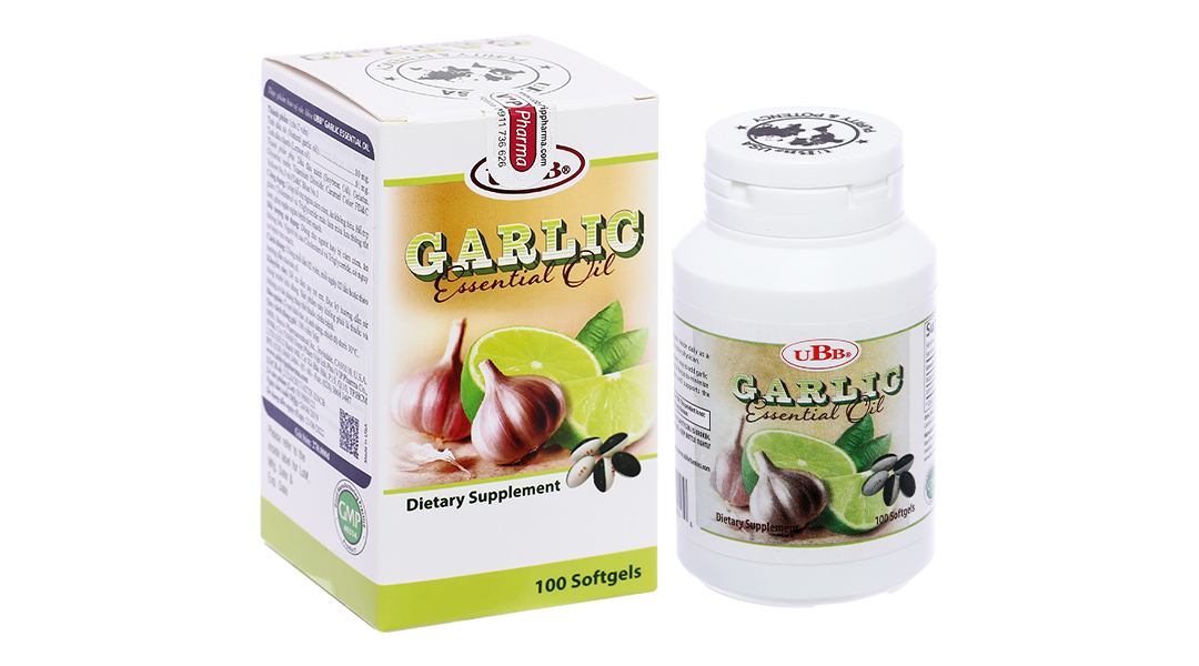 UBB Garlic Essential Oil hỗ trợ tiêu hóa, giảm mỡ máu lọ 100 viên